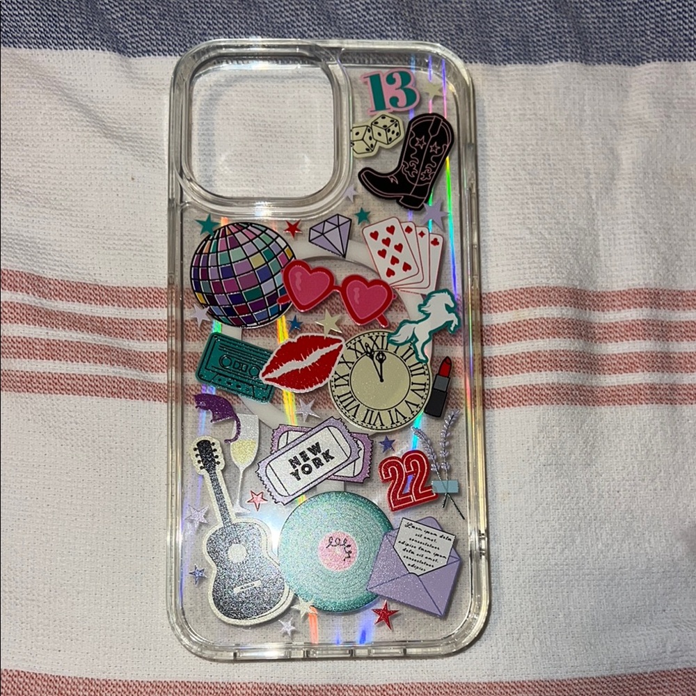 Clear Phone Case with Colorful Stickers